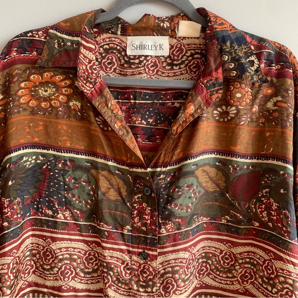 Vintage Silk Abstract Floral Blouse - Picture 8 of 8